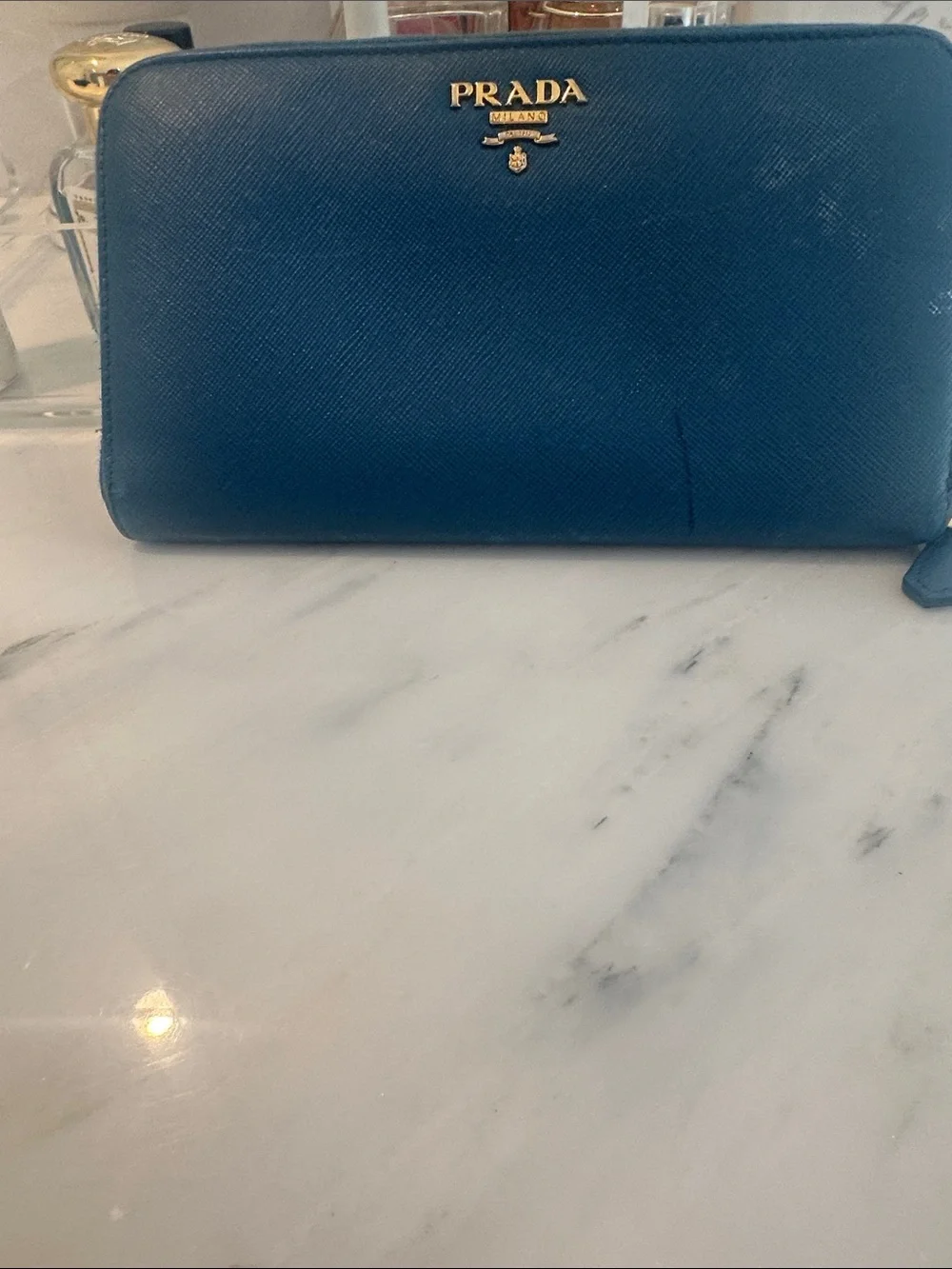Blue Prada Wallet